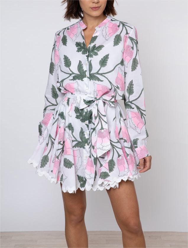 Floral Long Sleeve Midi Dress