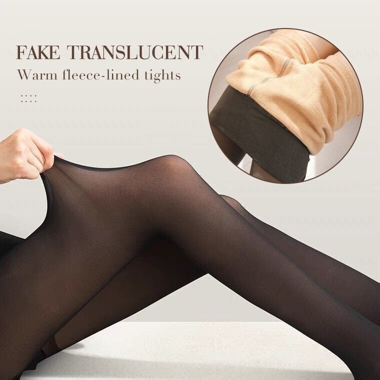 🔥🔥SALE 49% OFF 🔥🔥Flawless Legs Fake Translucent Warm Plush Lined Elastic Tights
